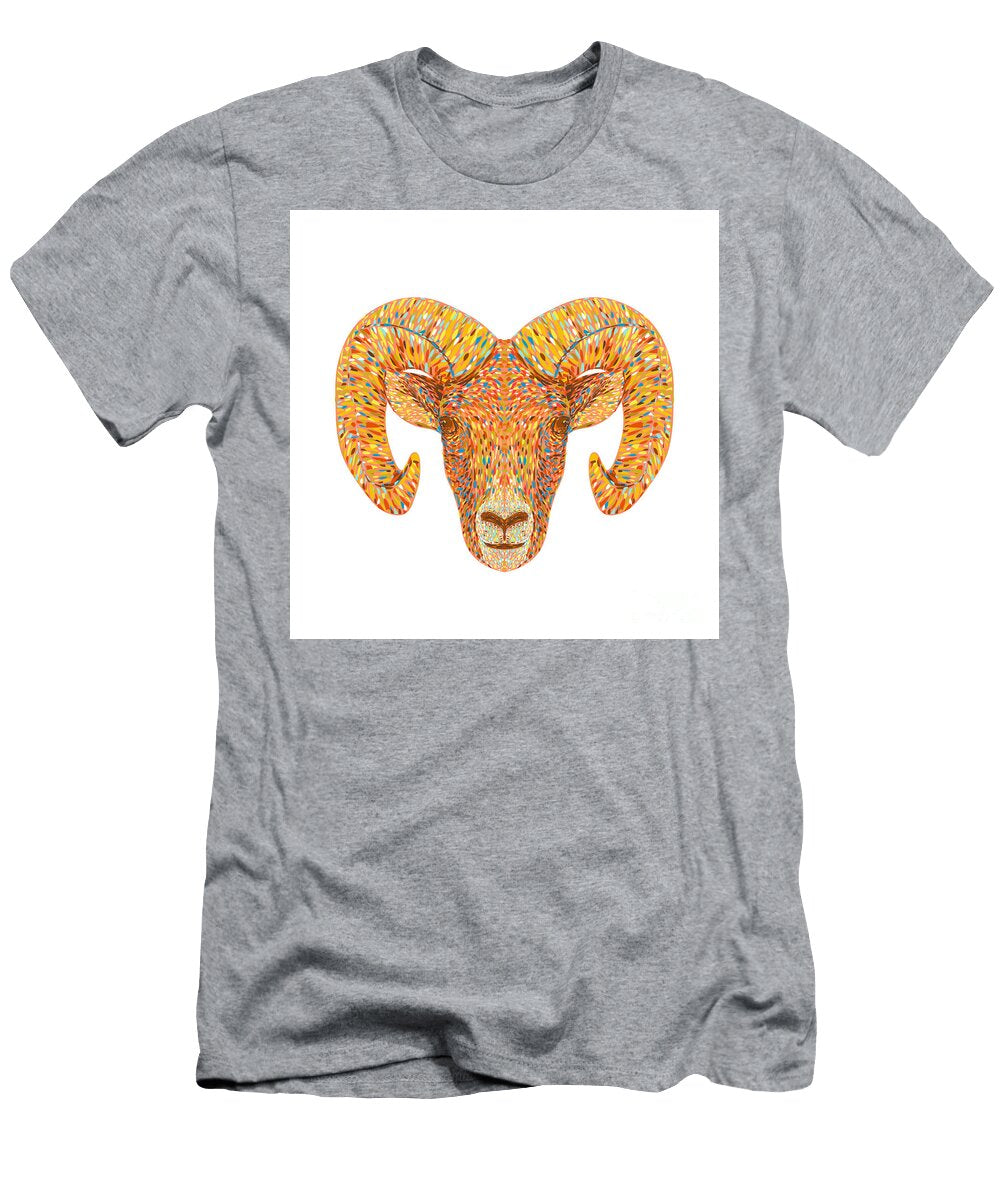 Bighorn Sheep or Ram Head Front View Pointillist Impressionist Pop Art Style Aloysius Patrimonio T-Shirt
