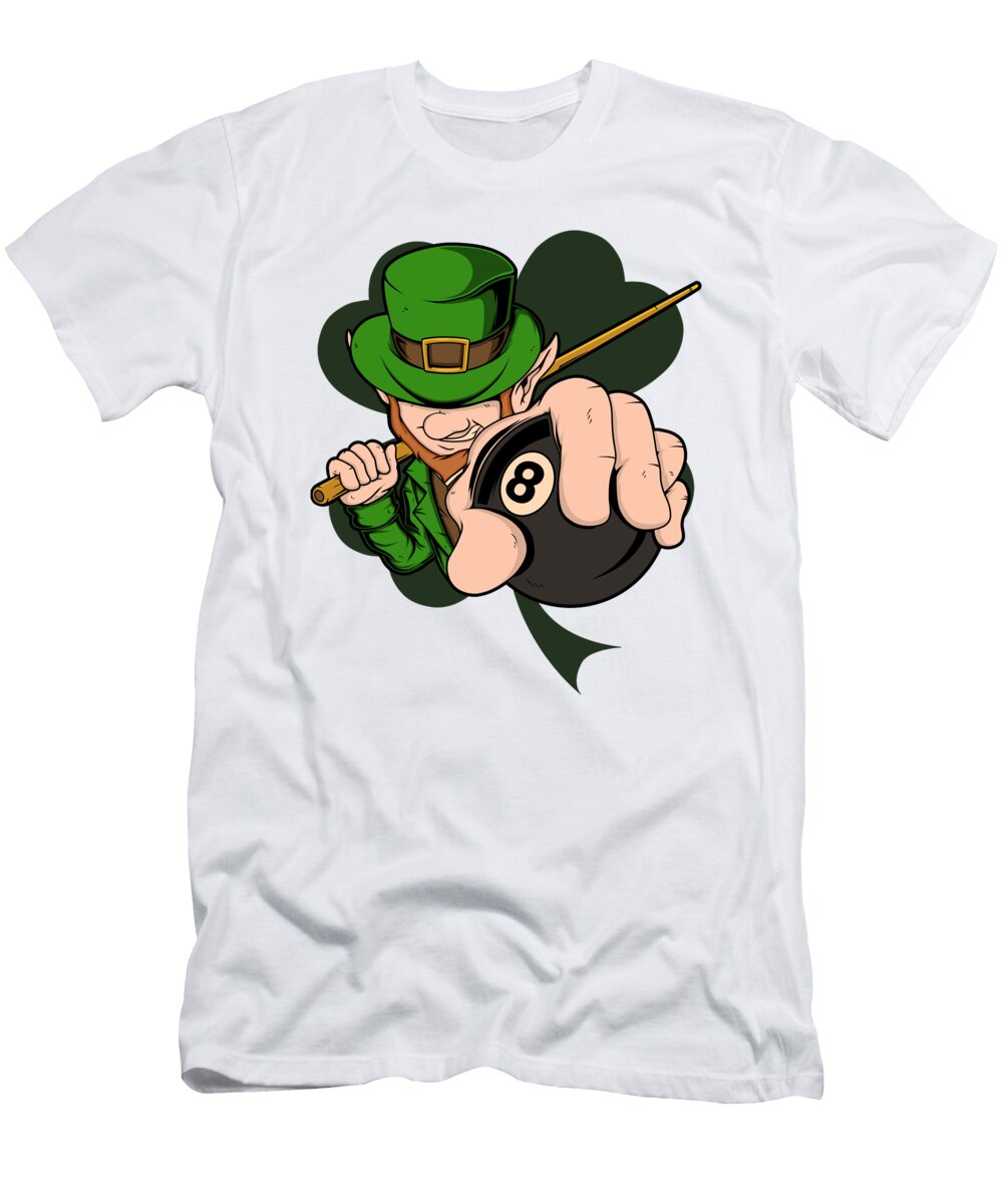 Billiards Player Leprechaun St Patricks Day Pool Kevin Garbes T-Shirt