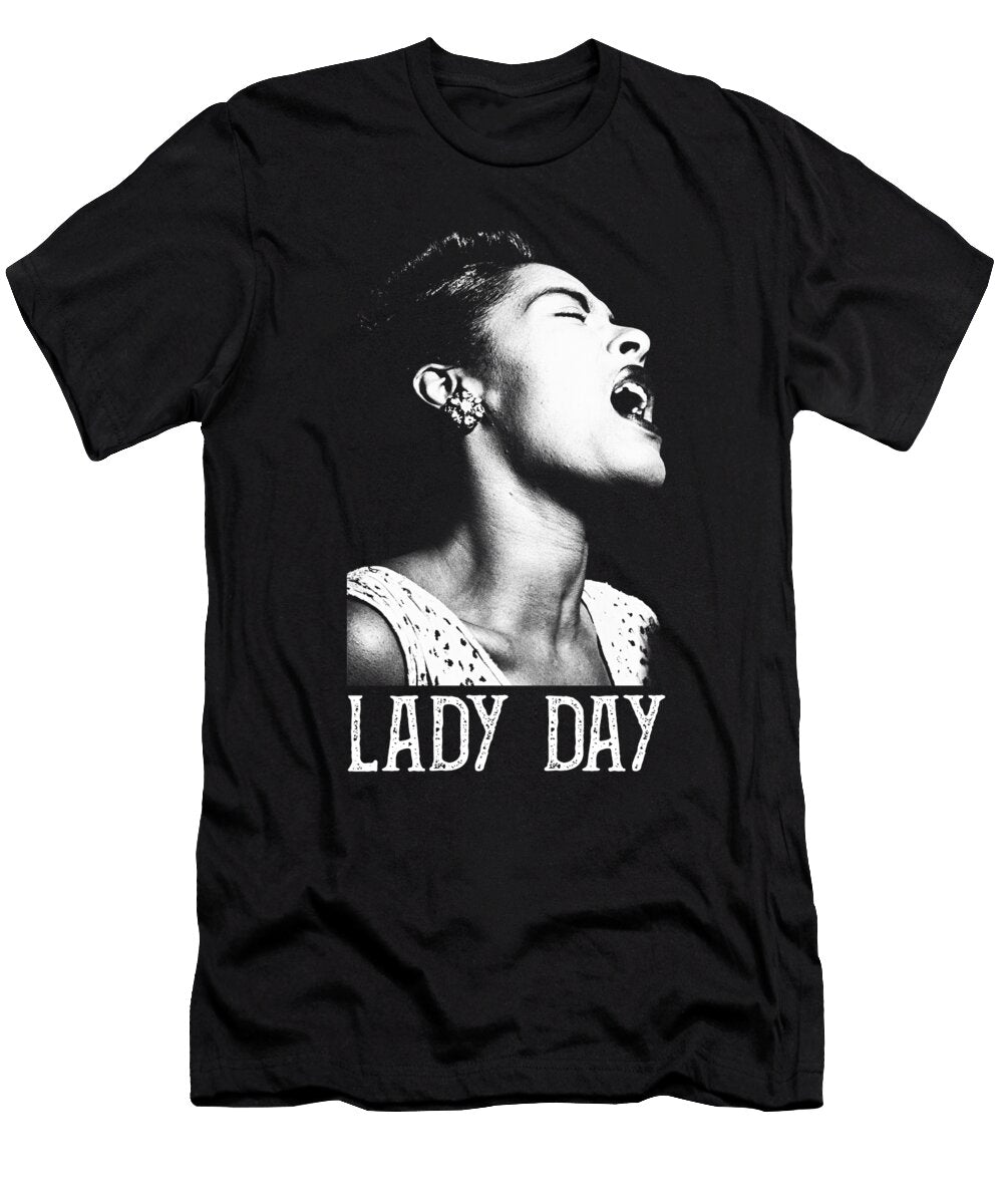 Billie Lady Day White Stencil Cynthia Pottorff T-Shirt