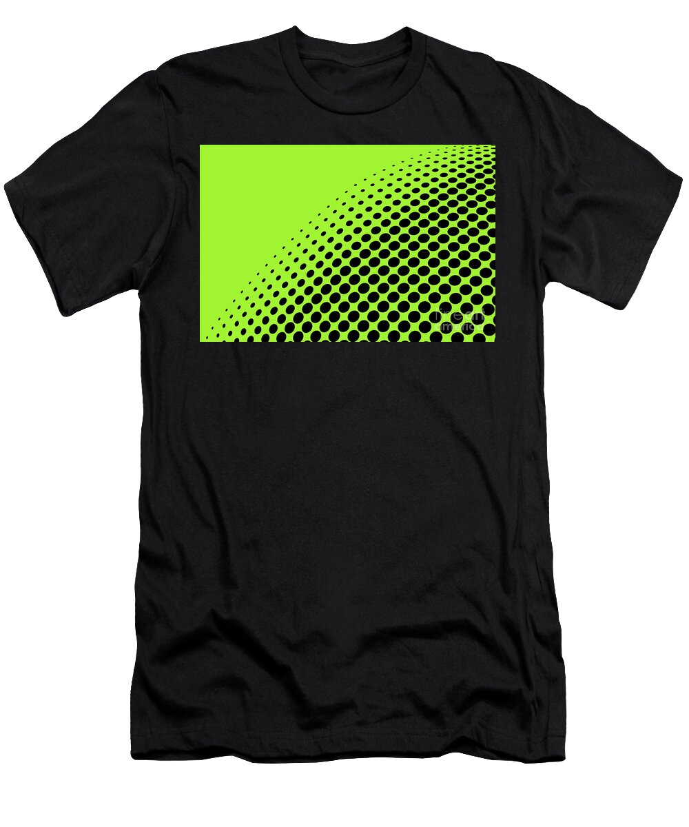 Black and Neon Green Abstract Halftone Polka Dot Pattern Cyber Lime 99dc1b 2024 Trending Shades Petite Patterns T-Shirt