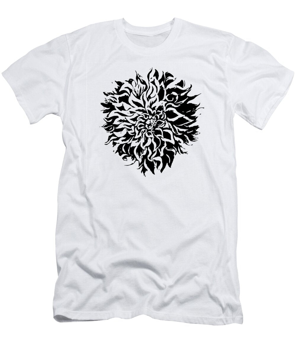 Black and White Floral Kimberlee Rose Artistry T-Shirt