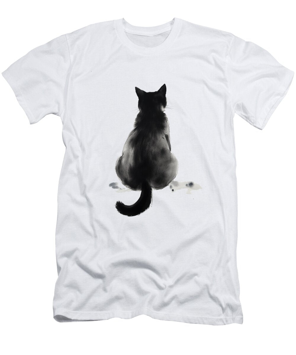 Black Cat Sitting Lauras Creations T-Shirt