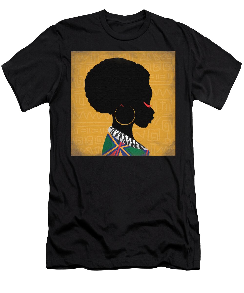 Black Lives Matter Woman Engraved Distressed Halftone Afro Tony Rubino T-Shirt