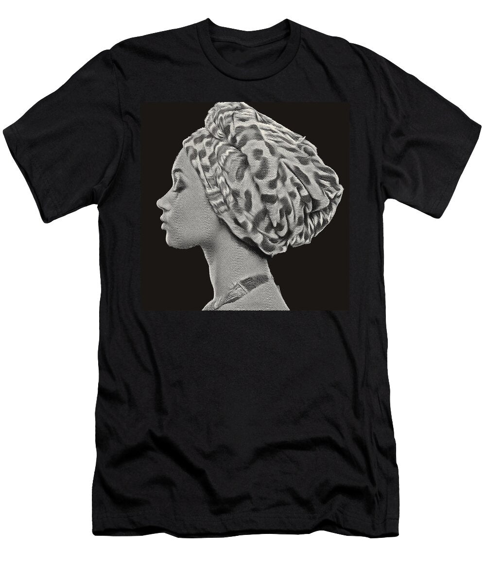Black Lives Matter Woman Engraved Distressed Halftone Photo Effect Tony Rubino T-Shirt