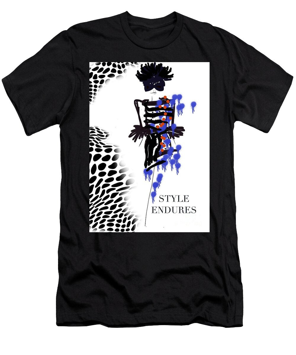 Black White and Blue Peta Brown T-Shirt