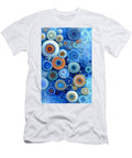Blue and Orange Circular Patterns Kevin Walker and Pixel Reverie T-Shirt