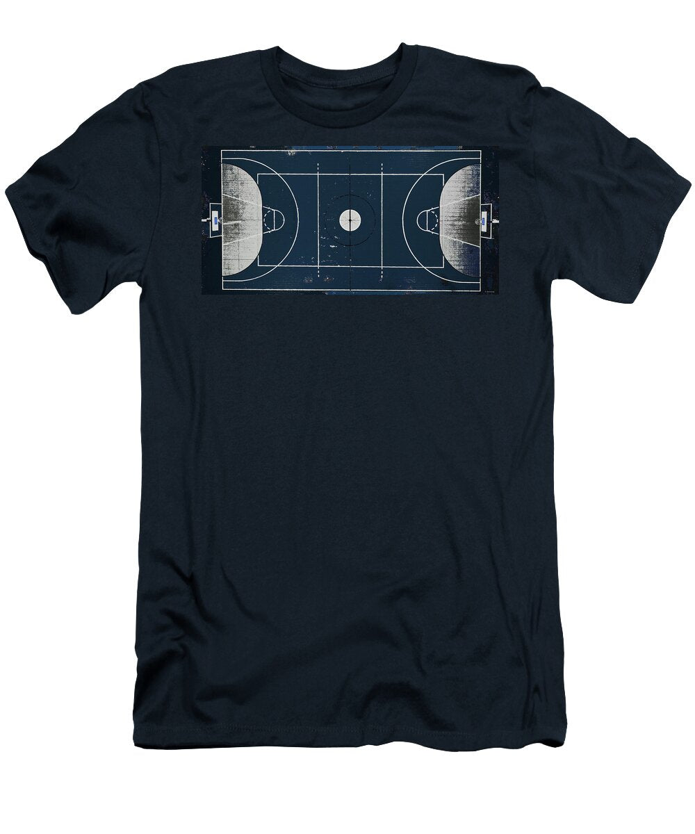 Blue Basketball Court Art Sharon Cummings T-Shirt