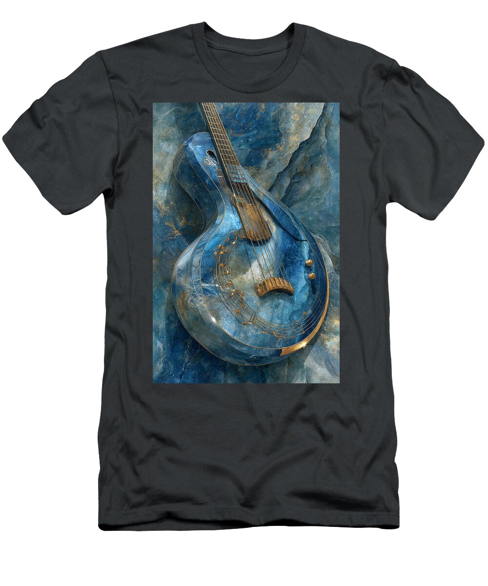 Blue Marble Guitar Sculpture Kevin Walker and Pixel Reverie T-Shirt
