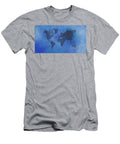 Blue Spray Painting World Map Hakon Soreide T-Shirt