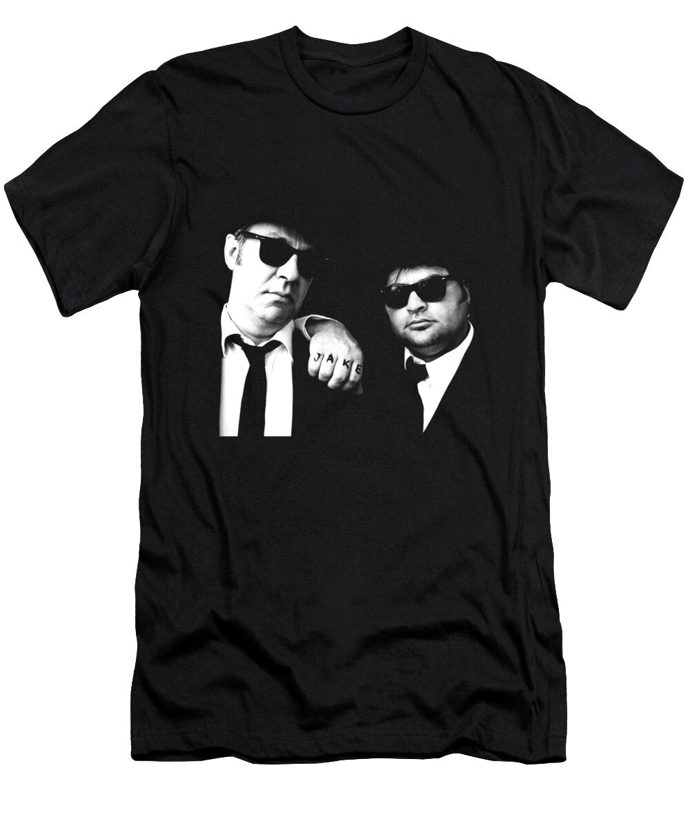 Blues Brothers White Stencil Design Multiverse T-Shirt