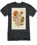 Boho Woman Face Minimalist Line Art with Earthy Botanical Elements Yassine Essouaidi T-Shirt