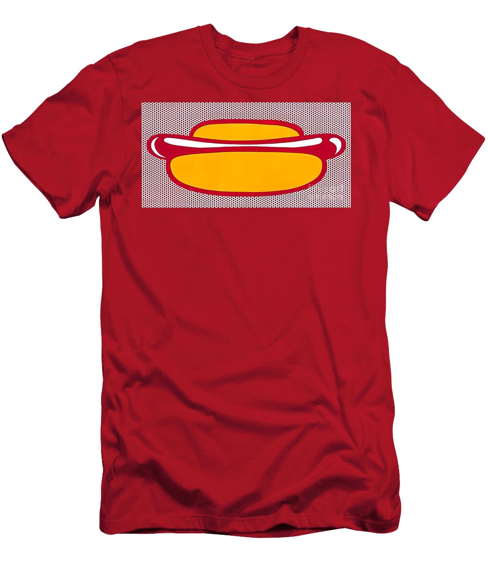 Bold Pop Icon with Halftone Backgroundhot Dog Limited Edition Print By Roy Lichtenstein Serene Palette T-Shirt
