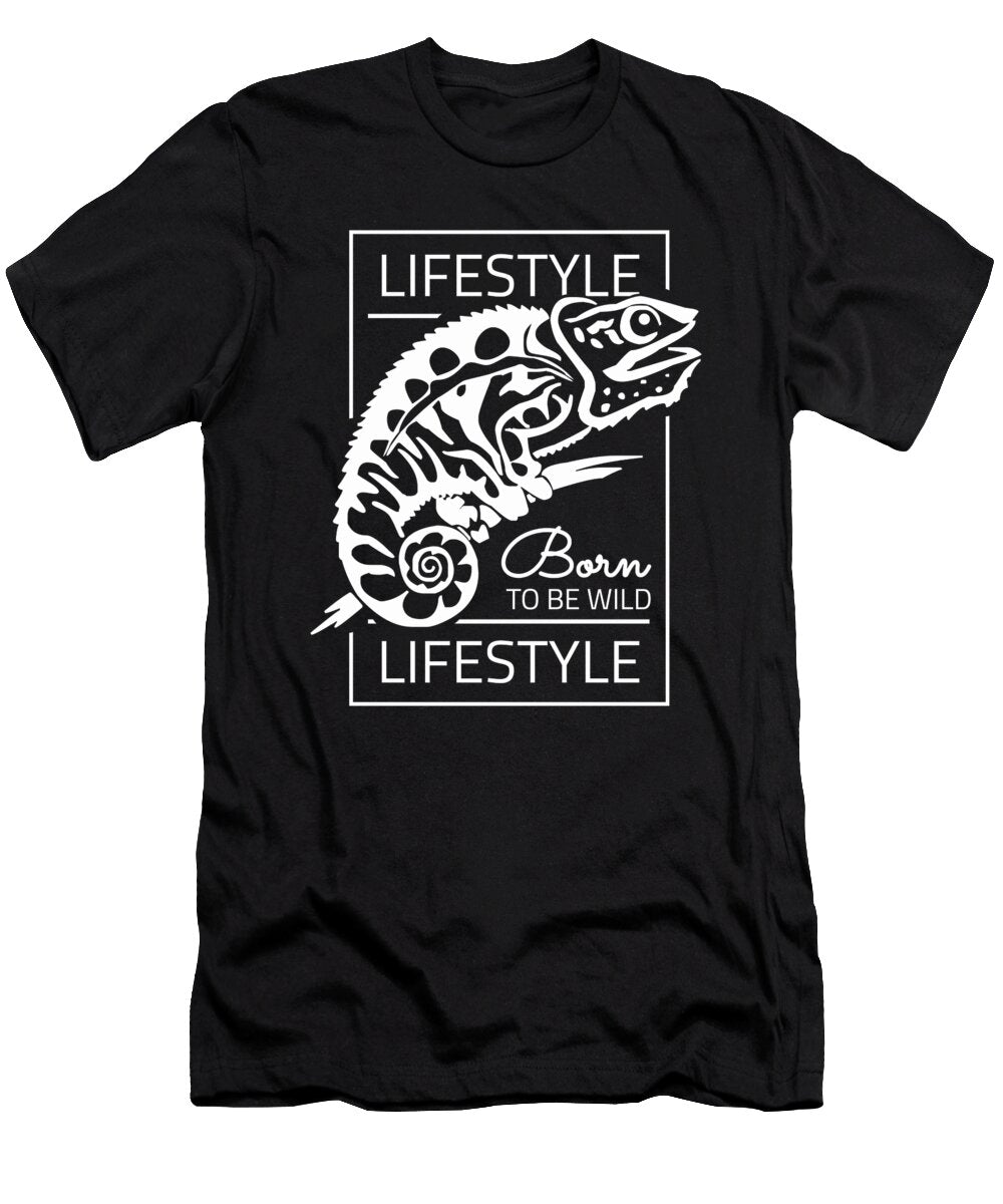 Born to Be Wild Lifestyle Chameleon Design Feether Store T-Shirt