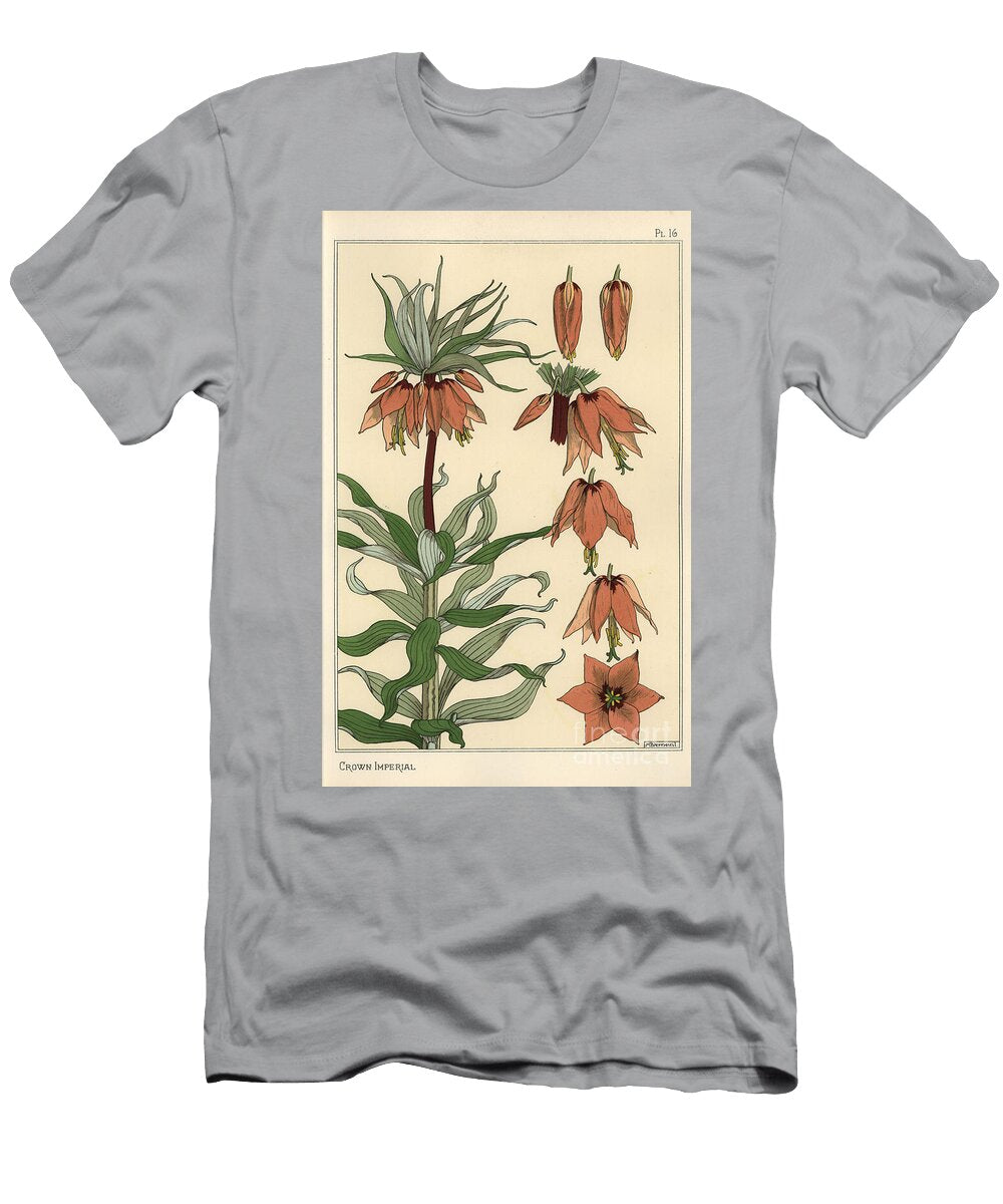 Botanical Illustration of the Crown Imperial Flower Fritillaria Imperialis 1897 Lithograph Eugene Grasset T-Shirt