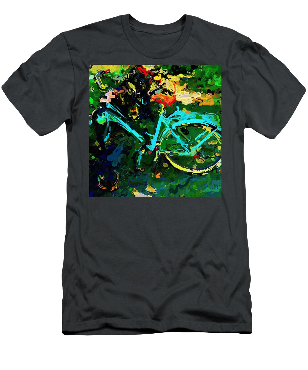 Bowdoin Aqua Bike Modern Art T-Shirt