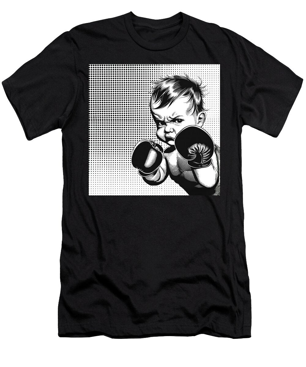 Boxing Gloves Baby Comic Book Art 03 Mad Paperairplanes T-Shirt