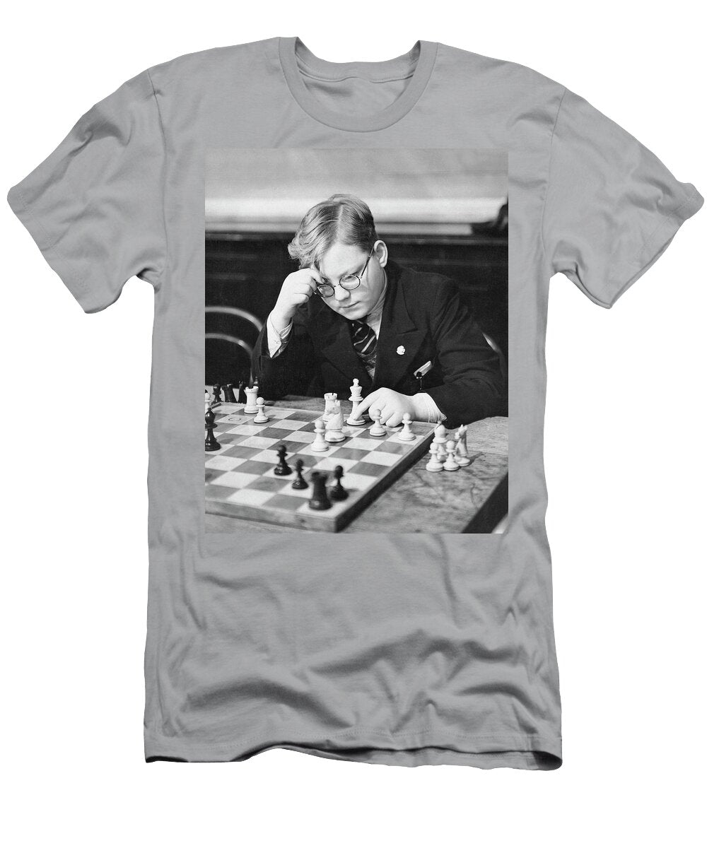 Boy Playing Chess Underwood Archives T-Shirt