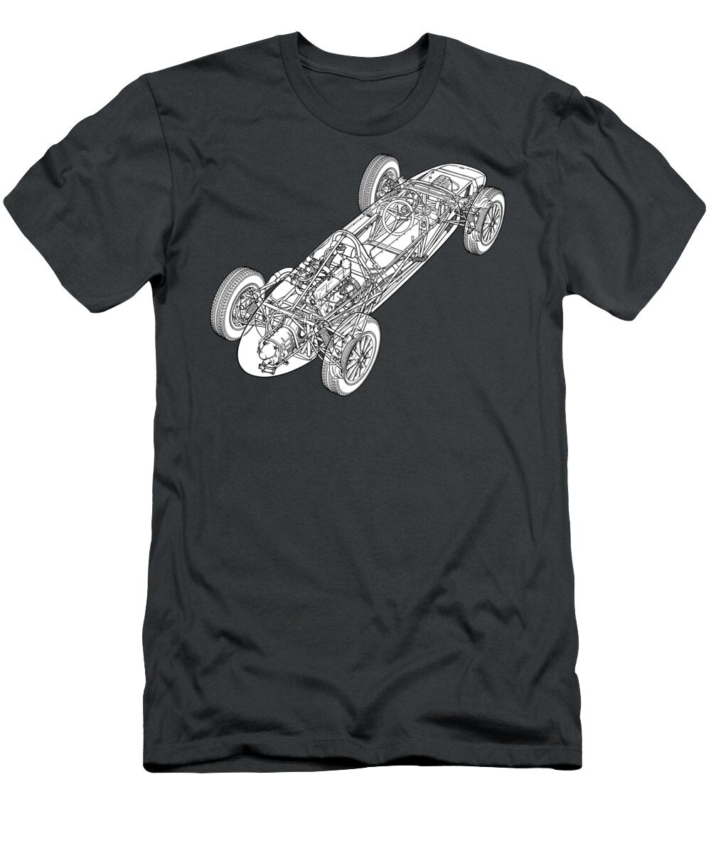 British Racing Car Formula Junior Dolphin International Mk2 Cutaway Art Vladyslav Shapovalenko T-Shirt