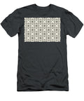 Brown and Cream Line Art Pattern 4 Flower Petite Patterns T-Shirt