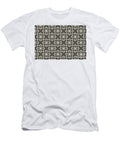 Brown and Cream Line Art Pattern 4 Flower V2 Petite Patterns T-Shirt