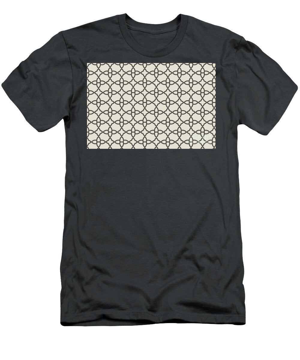 Brown and Cream Minimal Line Art Pattern 4 Petite Patterns T-Shirt