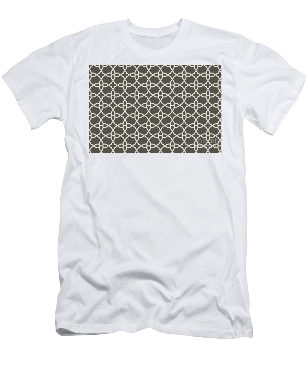Brown and Cream Minimal Line Art Pattern 4 V2 Petite Patterns T-Shirt