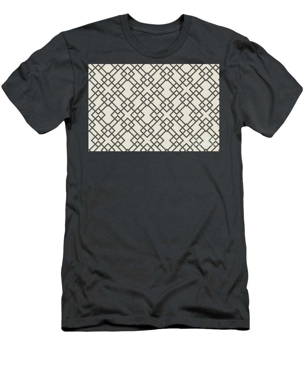 Brown and Cream Minimal Line Art Pattern Petite Patterns T-Shirt