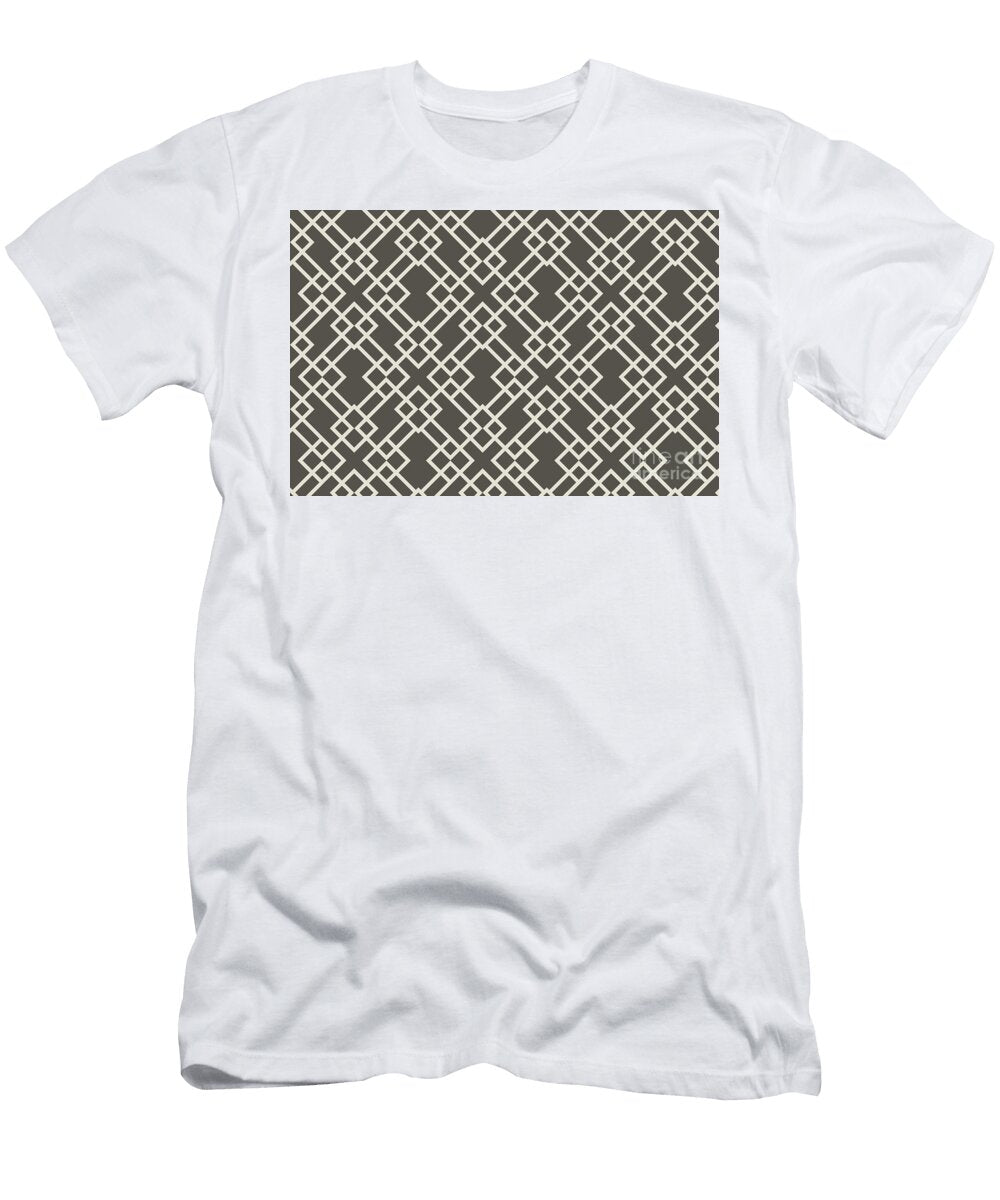 Brown and Cream Minimal Line Art Pattern V2 Petite Patterns T-Shirt