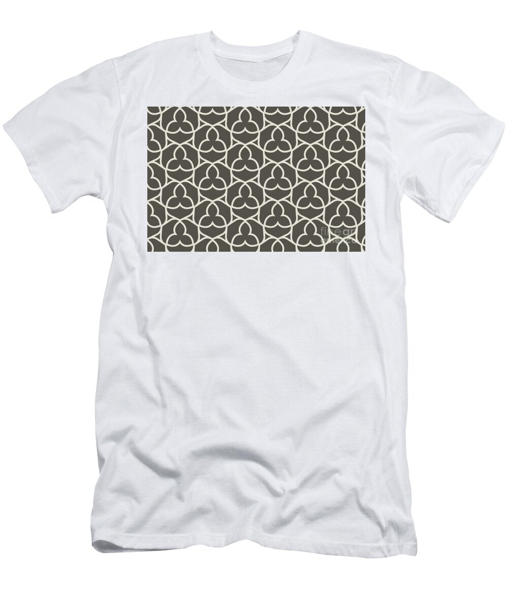 Brown and Cream Ornamental Shape Pattern 2 Petite Patterns T-Shirt
