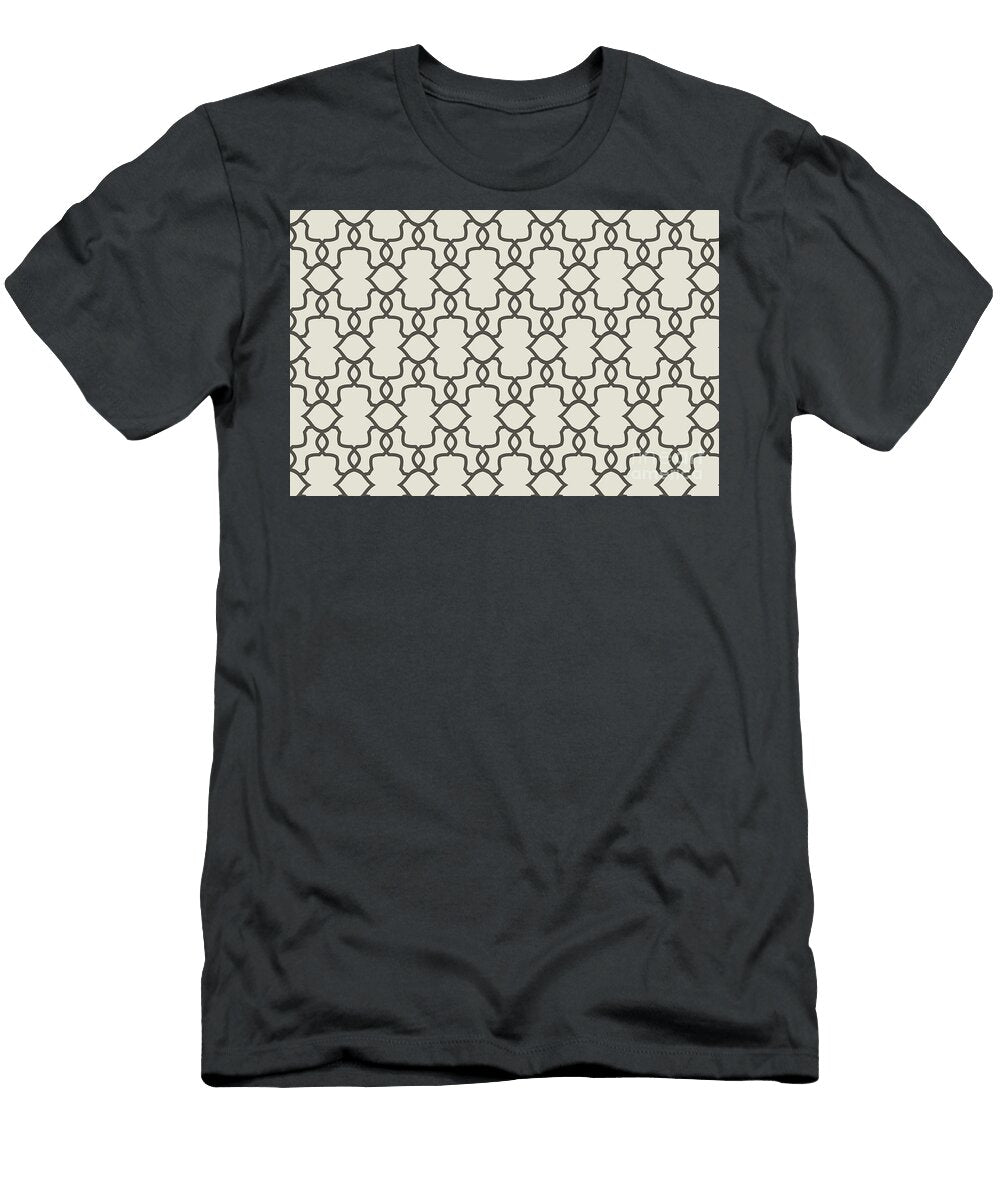 Brown and Cream Ornamental Shape Pattern 4 Petite Patterns T-Shirt