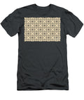 Brown and Tan Line Art Pattern 4 Flower Petite Patterns T-Shirt