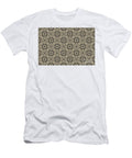 Brown and Tan Line Art Pattern 5 Flower Petite Patterns T-Shirt