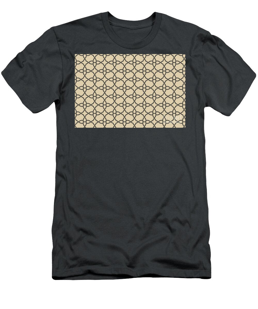 Brown and Tan Minimal Line Art Pattern 4 Petite Patterns T-Shirt