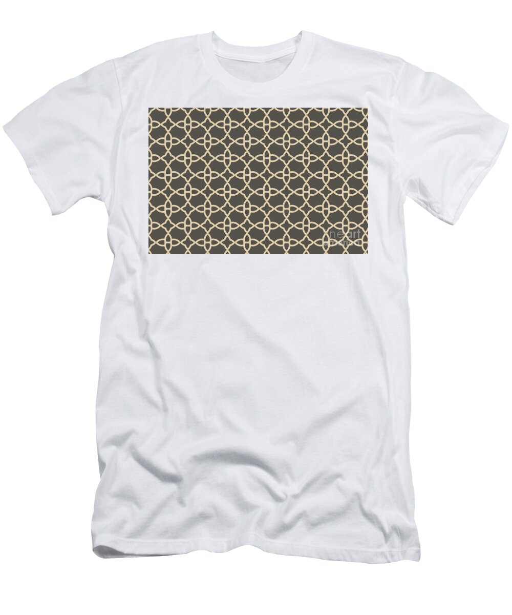 Brown and Tan Minimal Line Art Pattern 4 V2 Petite Patterns T-Shirt