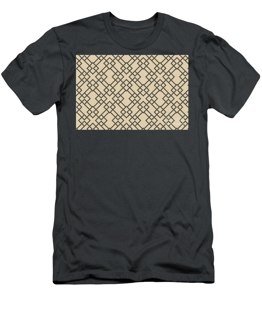 Brown and Tan Minimal Line Art Pattern Petite Patterns T-Shirt