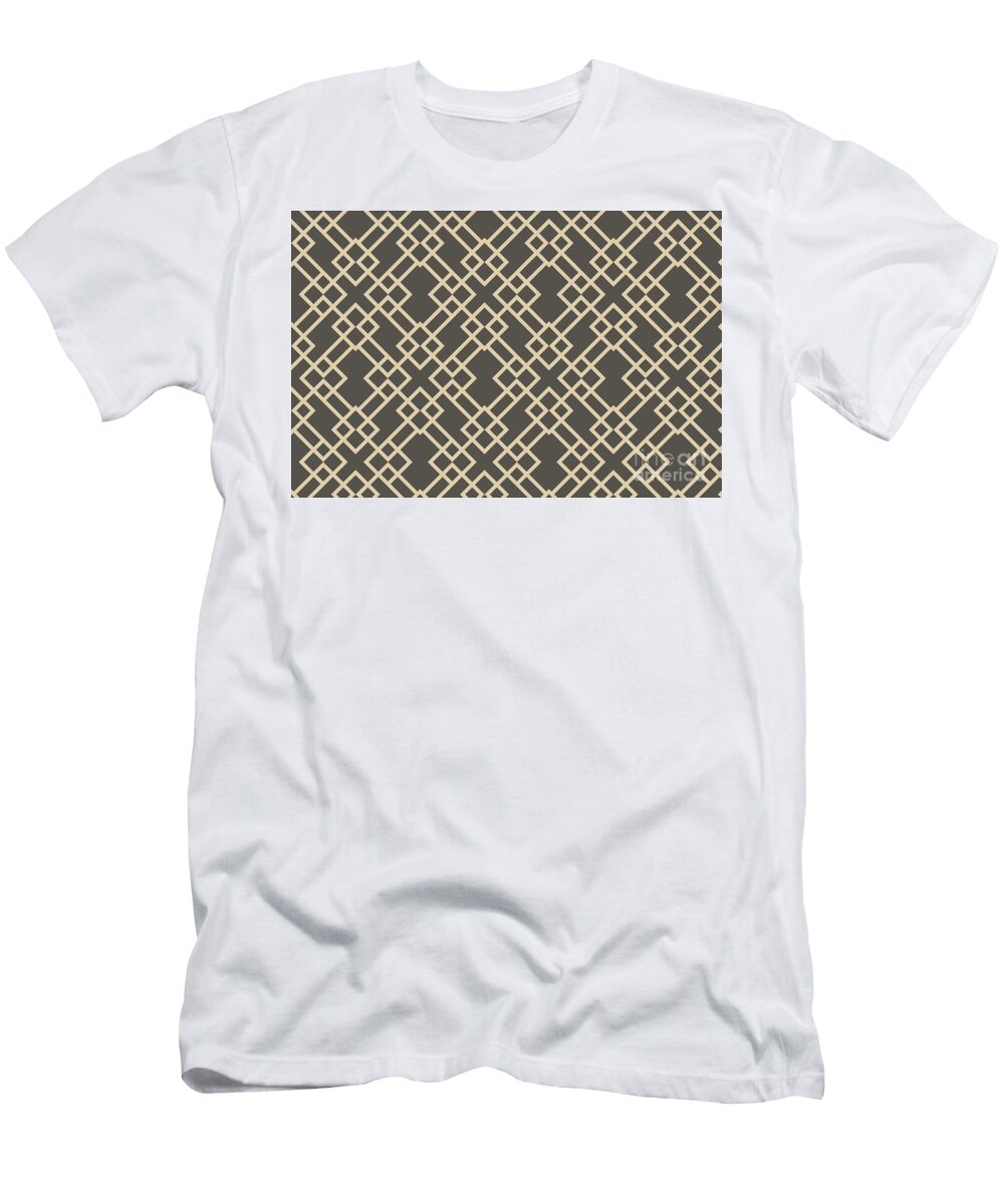 Brown and Tan Minimal Line Art Pattern V2 Petite Patterns T-Shirt