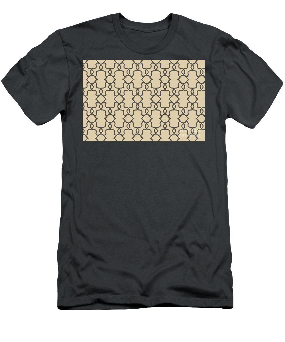 Brown and Tan Ornamental Shape Pattern 4 Petite Patterns T-Shirt