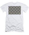Brown and White Line Art Pattern 4 Flower V2 Petite Patterns T-Shirt