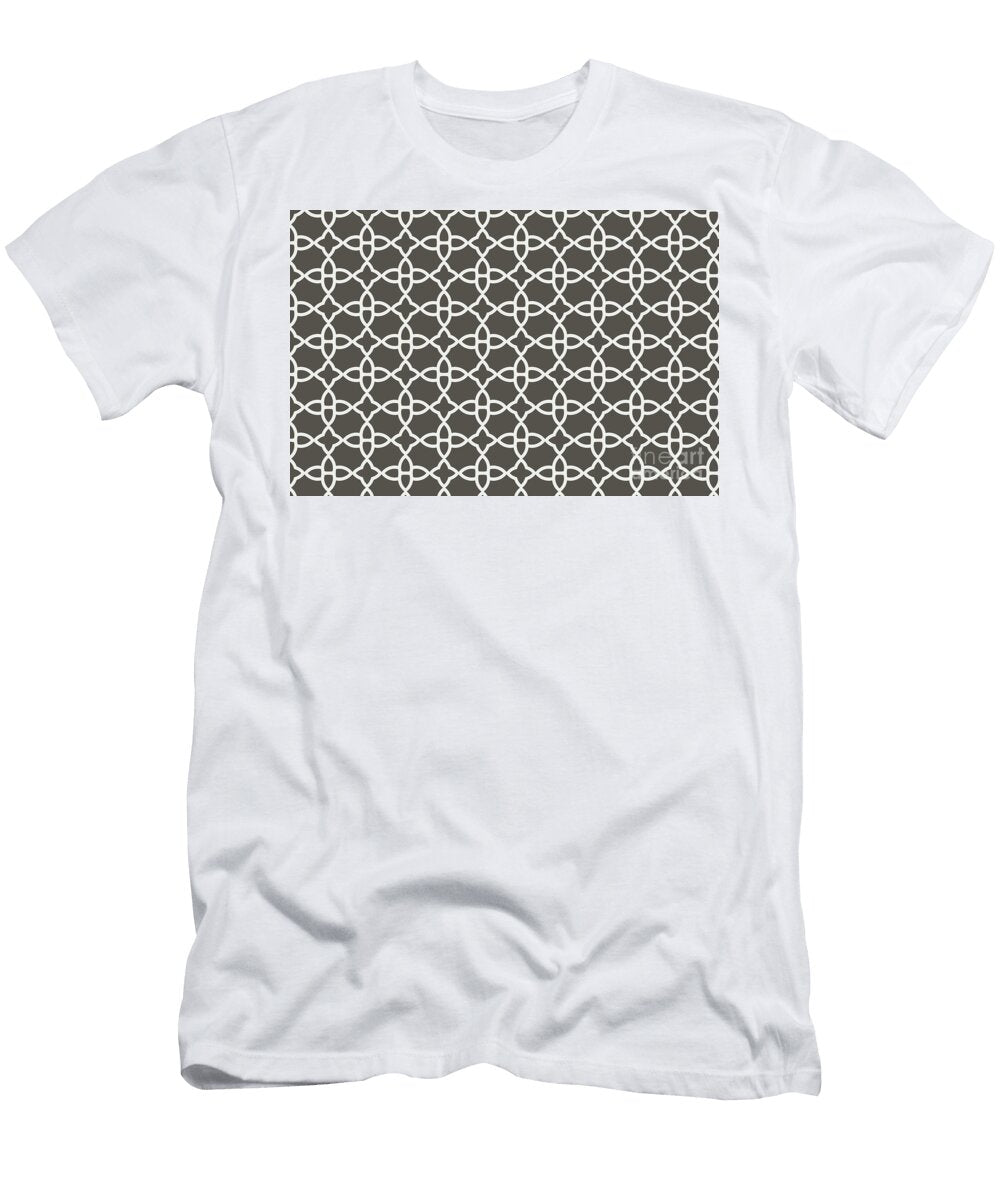Brown and White Minimal Line Art Pattern 4 V2 Petite Patterns T-Shirt