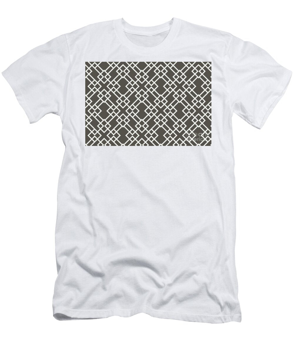 Brown and White Minimal Line Art Pattern V2 Petite Patterns T-Shirt