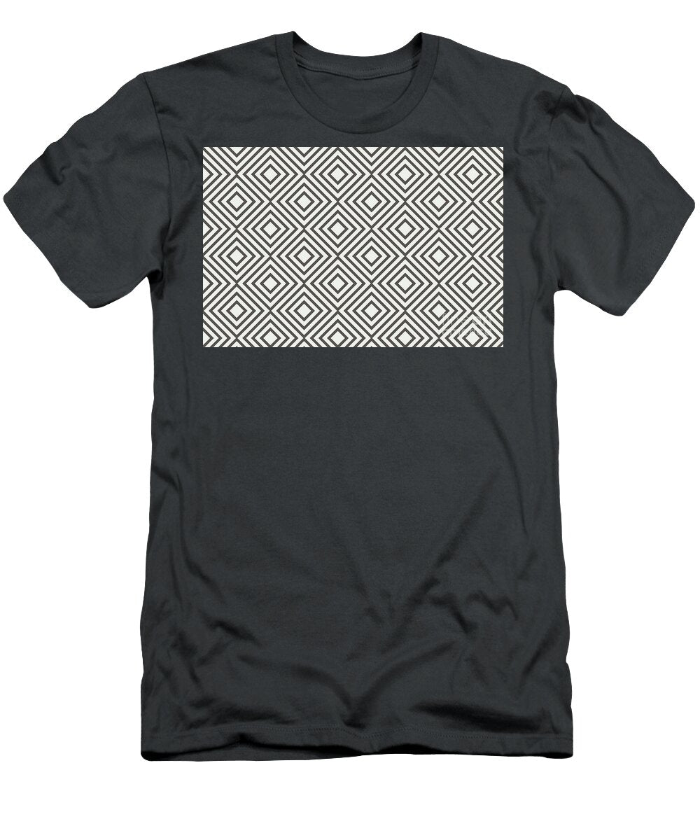 Brown and White Minimal Square Line Art Pattern V2 Petite Patterns T-Shirt