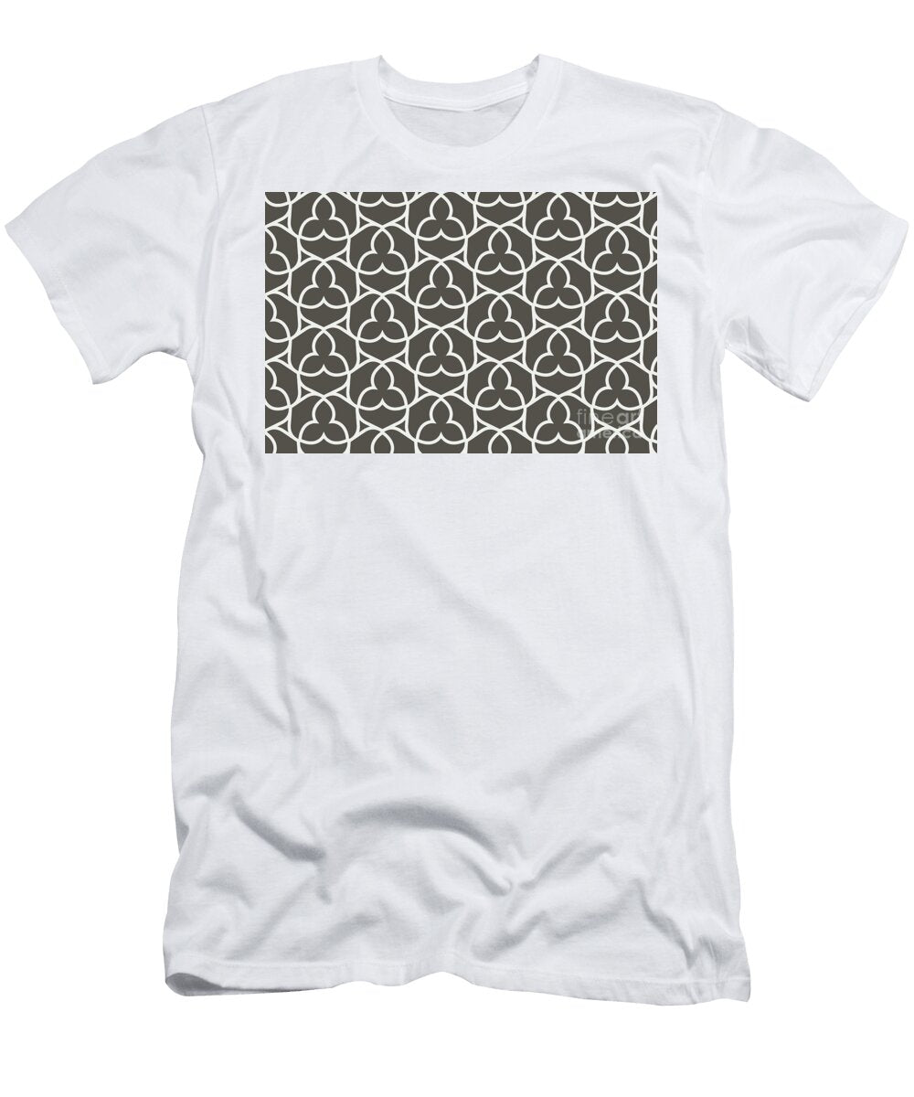 Brown and White Ornamental Shape Pattern 2 Petite Patterns T-Shirt