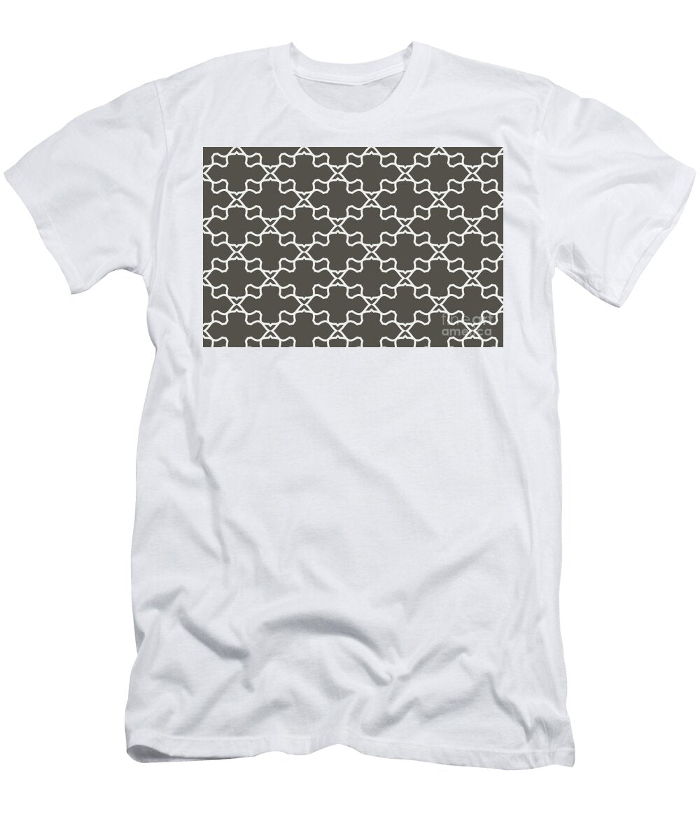 Brown and White Ornamental Shape Pattern 3 Petite Patterns T-Shirt