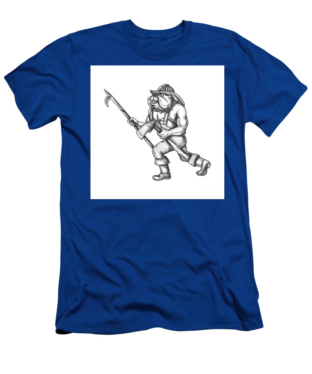 Bulldog Firefighter Pike Pole Fire Axe Tattoo Aloysius Patrimonio T-Shirt