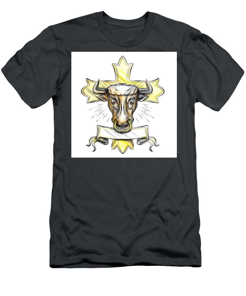 Bullock Head Christian Cross Aloysius Patrimonio T-Shirt