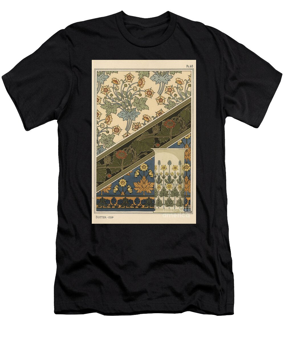 Buttercup in Art Nouveau Patterns for Wallpapers and a Vase 1897 Lithograph Eugene Grasset T-Shirt