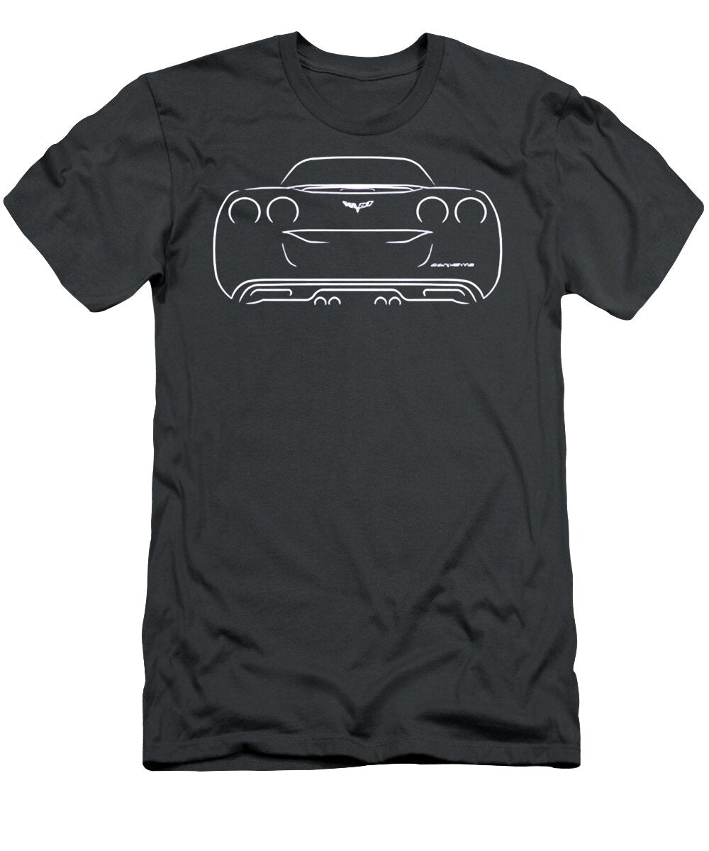 C H E V R O L E T Corvette C6 and Ndash Rear Stencil White Graphic Trending Unisex Youth Funn Sally Concepcion T-Shirt
