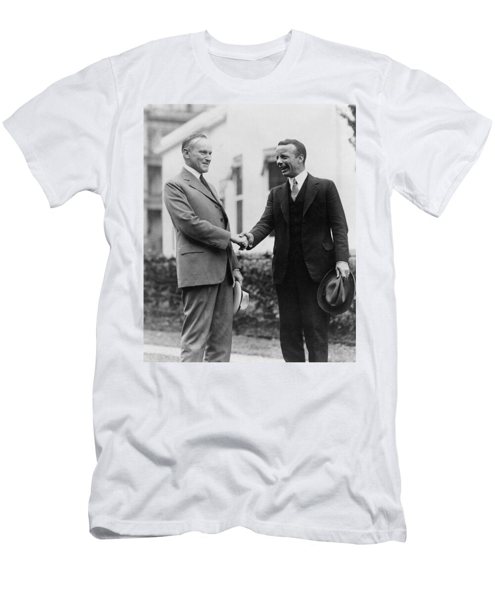 Calvin Coolidge Shakes Hands with Theodore Roosevelt Jr C 1924 International Images T-Shirt