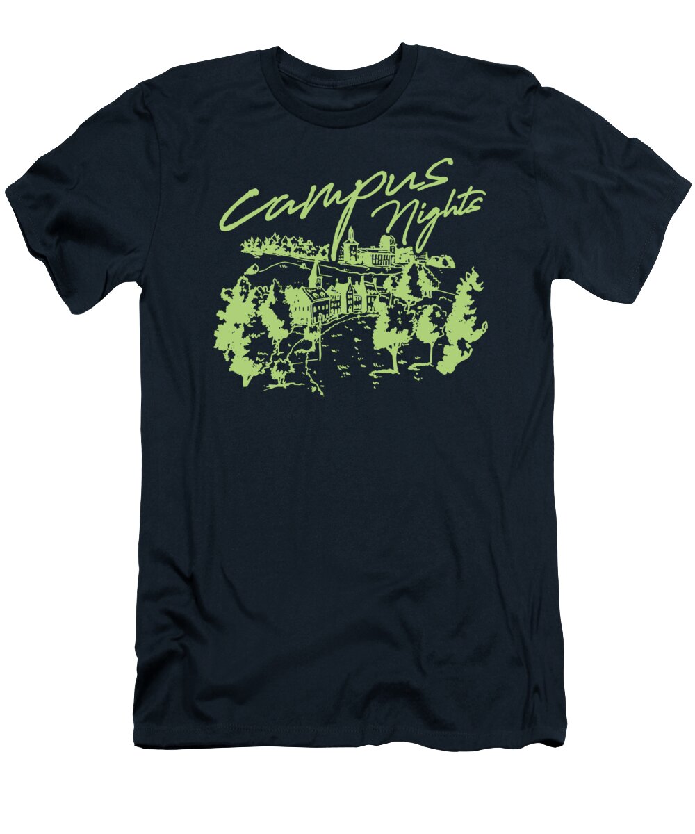 Campus At Night Silhouette Genta Kun Setiawan T-Shirt