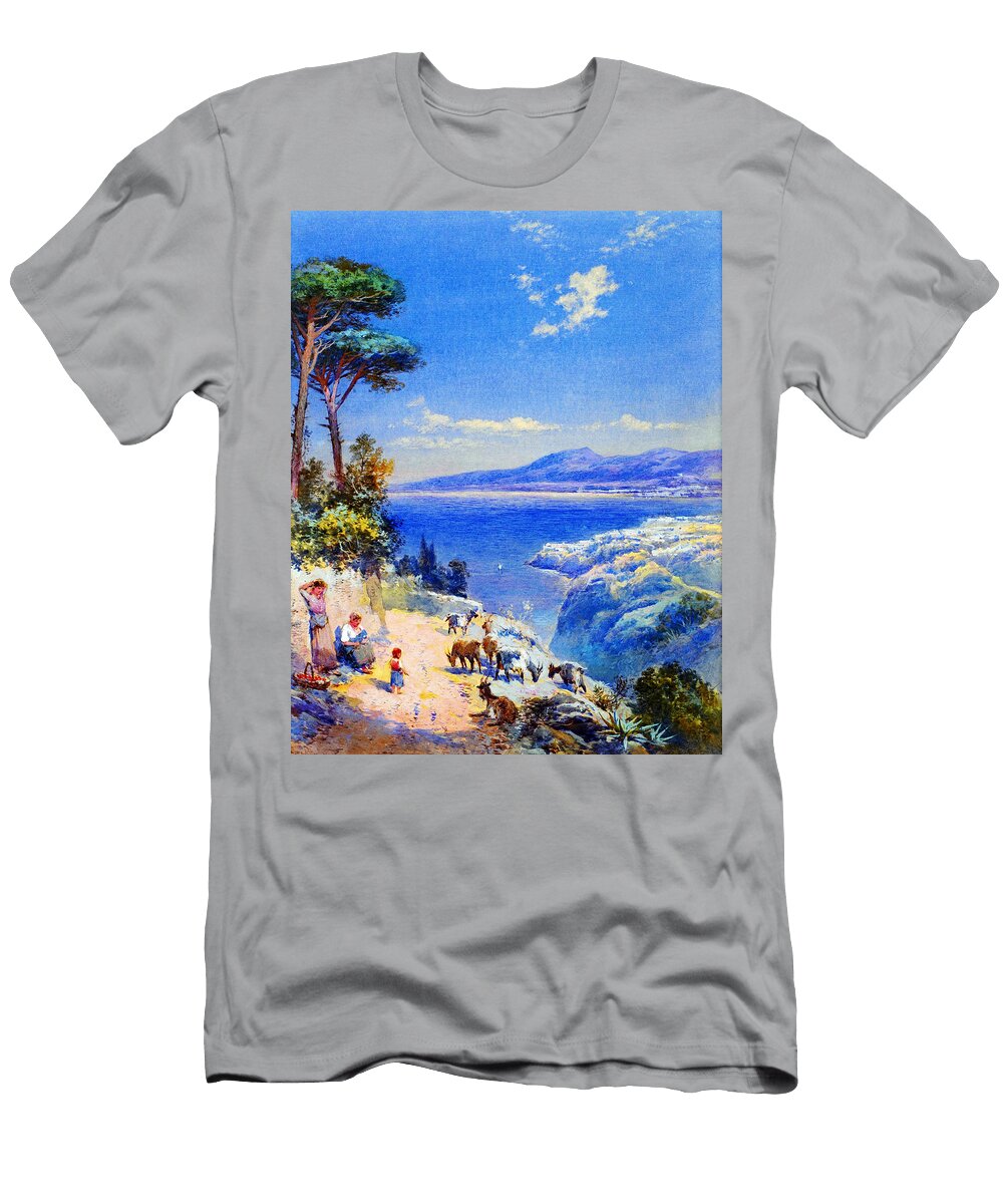 Cape Miseno with Castelamane Beyond Charles Edmund Rowbotham T-Shirt